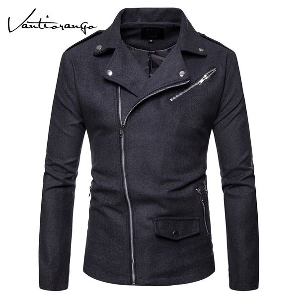 

vantiorango men jacket new fashion regular casual turn-down collar solid colors zipper slim pockets outer wear ltt00073, Black;brown