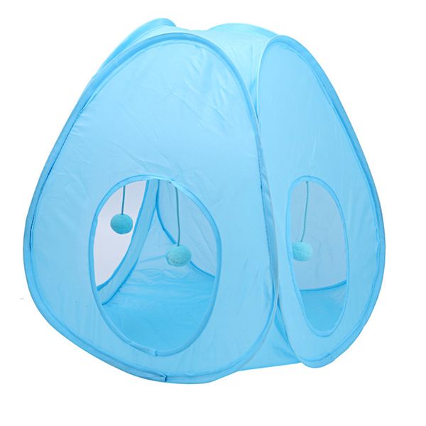 

outdoor cat dog puppy -up tent foldable sun shelter house for pets (blue