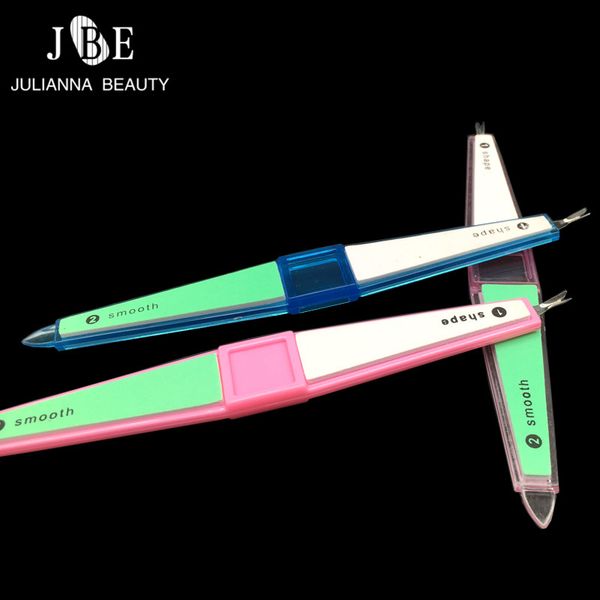 

1 pcs cuticle nail buffer+cuticle pusher set nail art tool dead skin 4 side fork trimmer peeling knife cuticle remover tool