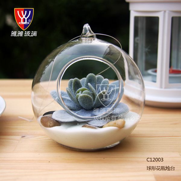 

10cm big terrarium borosilicate hanging glass flower vase round tablevases home decor wedding decoration transparent