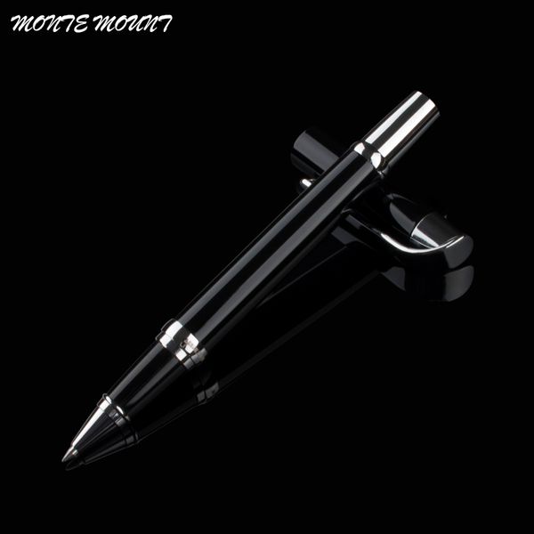 

monte mount black business roller ball pen chinese black lacquer silver trim luxury roller ball pen for christmas gift, Blue;orange