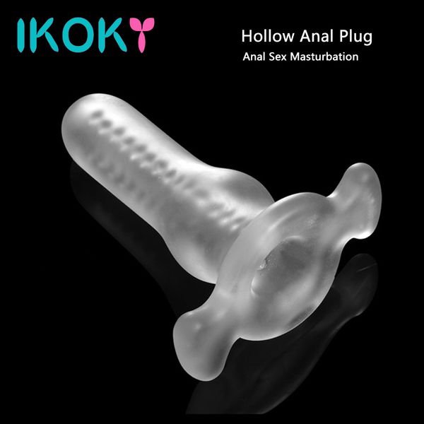 IKOKY Hollow Anal Plug Soft Butt Plug Pene maschile Dildo Insert Design Prodotti per adulti Massaggiatore prostatico Giocattoli sessuali per donne Uomini Gay S924