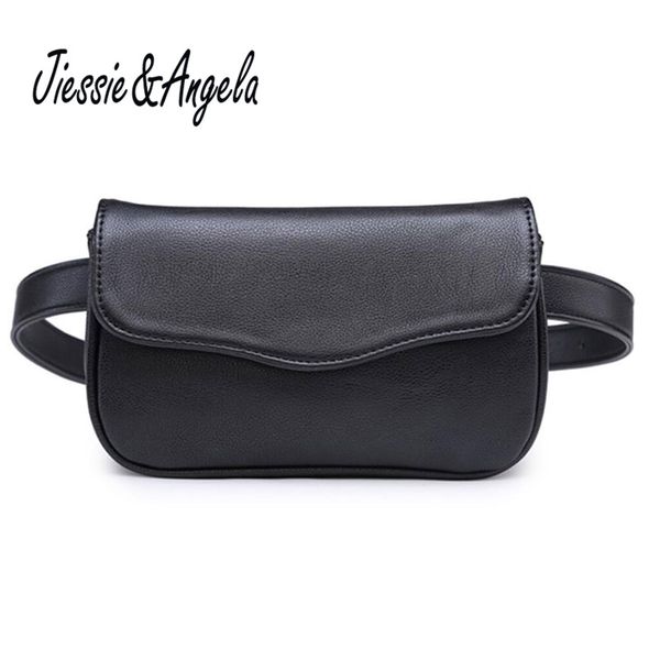

jiessie & angela women belt bag pu leather waist pacportable women's waist bags