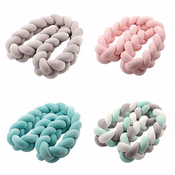 

new 1pcs knotted pillow crib bed wrap hand-woven twist cushion for baby bed