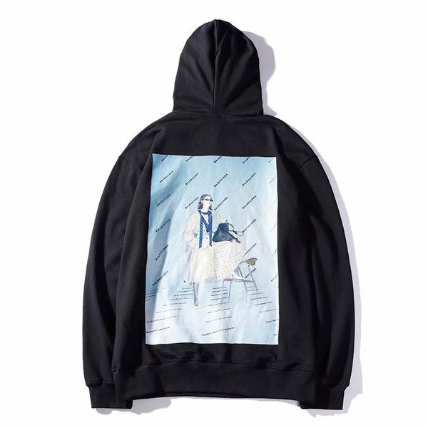 

2018 модный бренд улица хип-хоп уличная одежда топы горячие продажа балахон дизайнер толстовка мужчины и женщины hoodieswomen толстовки прич, Black