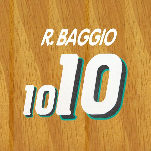

Lextra Баджо #10 Nameset Barsei #6 1994 Италия Домашняя Awaykit Nameset Печать Флокирование Теплоперед