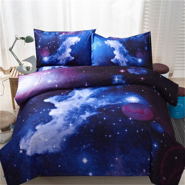 Set di biancheria da letto Nebulosa 3D di fascia alta Copripiumino morbido e traspirante con cielo stellato Copripiumini in lamiera lavabile Vendita calda 64xq BB