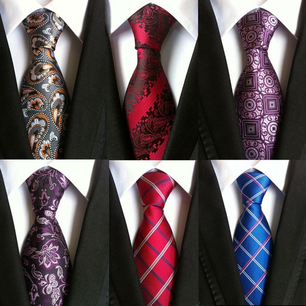 

paisley tie for mens 100% silk neckties designers fashion men ties 8cm navy and red striped tie wedding, Blue;white