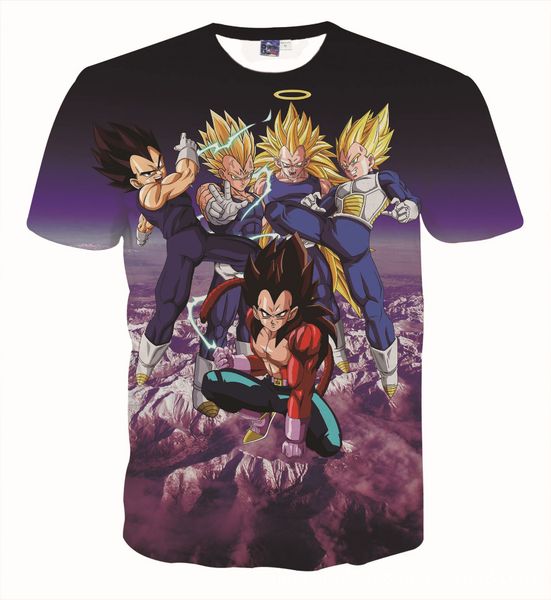 

новейшая мода аниме dragon ball футболка смешные 3d печатных гоку женщины / мужчины с коротким рукавом лето мужская футболка повседневная то, White;black