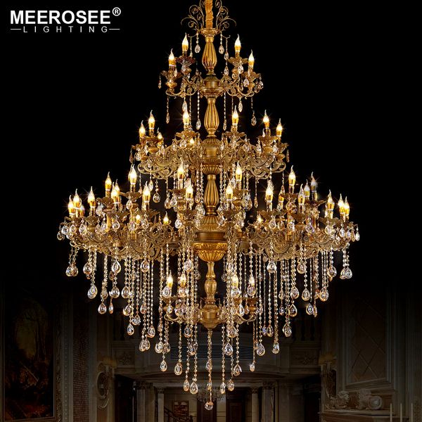 

luxurious huge crystals chandelier light fixture vintage lustres hanging lamp for villa l project candle luminaires lighting