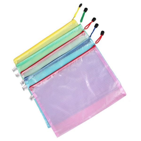 

scll 345mm x 242mm office a4 file paper pocket holder bag assorted color 5 pcs