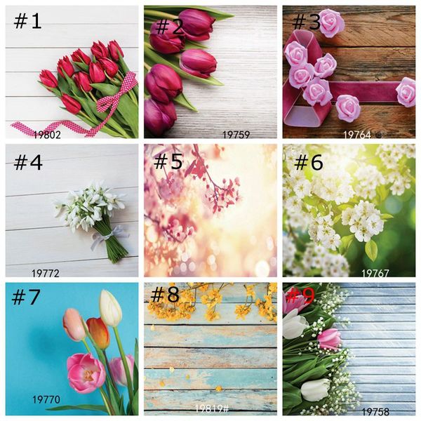 Wooden With Flowers Photography Backdrop Wood Floral Wedding Photo