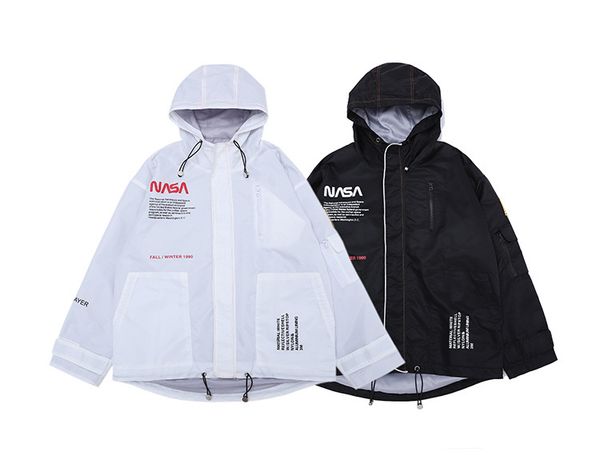 

autumn designer jackets streetwear hip hop jacket black white long sleeve windbreaker coat jackets size s-xl, Black;brown