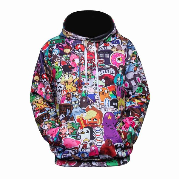 

devin du anime hoodies men/women 3d sweatshirts with hat hoody anime cartoon hooded hoodeis fashion brand hoodies, Black