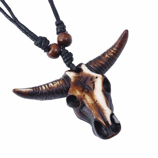 

chao mo factory direct retro resin bull necklace jewelry wholesale sweater chain creative clothing matching accessories south american, Silver