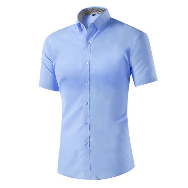 

brand new short sleeve men shirts casual solid male shirts -4xl factory direct sale wholesale 2019 summer big promotion, White;black