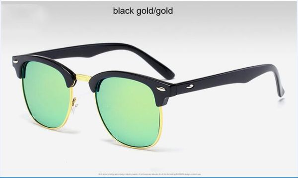 

солнцезащитные очки 2018 классический половина металл заклепки солнцезащитные очки мужчины женщины бренд дизайнер oculos de sol высокое каче, White;black