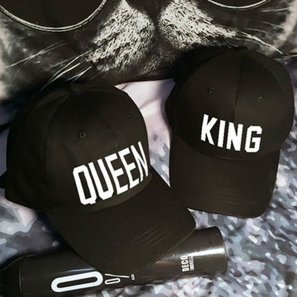 

new 2017 king queen hip hop baseball caps canvas letter print caps lovers snapback sun hat for men women nq989711, Blue;gray