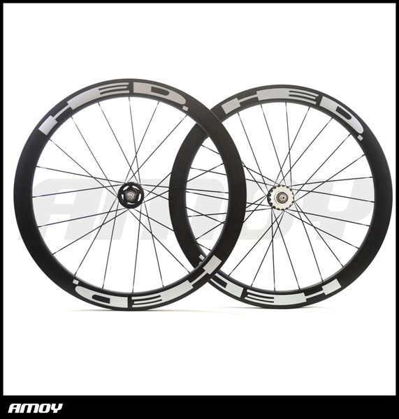 

700c carbon track bike wheelset 50mm hed painting clincher tubular flip flop fixed gear single speed bike wheels