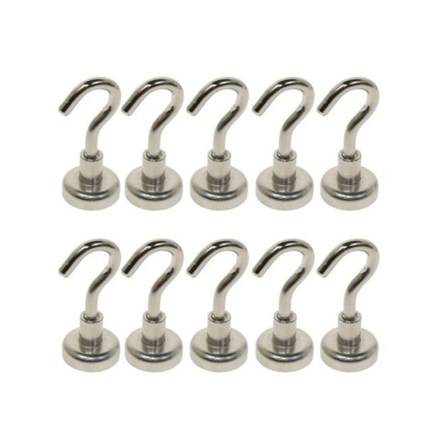 

ounona 10 pcs magnetic hooks power hook magnet holder super heavy neodymium rare earth 5.5kg suction for cup key