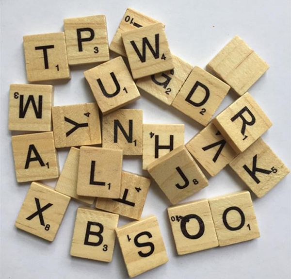 Wooden Alphabet Scrabble Tiles Black Letters Numbers For Crafts