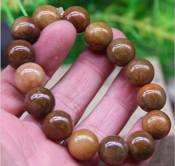 

certified yellow natural a jade jadeite beads bangle bracelet, Golden;silver