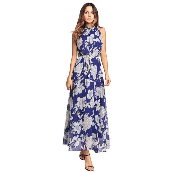 

2018 весна новый женский принт повседневное платье богемный пляж юбка свободные шифоновые платья 3 цвета бесплатная доставка, Black;gray