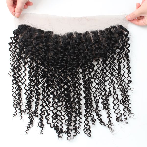 

10a kinky curly lace frontal part 13*4 remy human hair ear to ear lace frontal brazilian peruvian malaysian indian hair 8-20inch, Black;brown