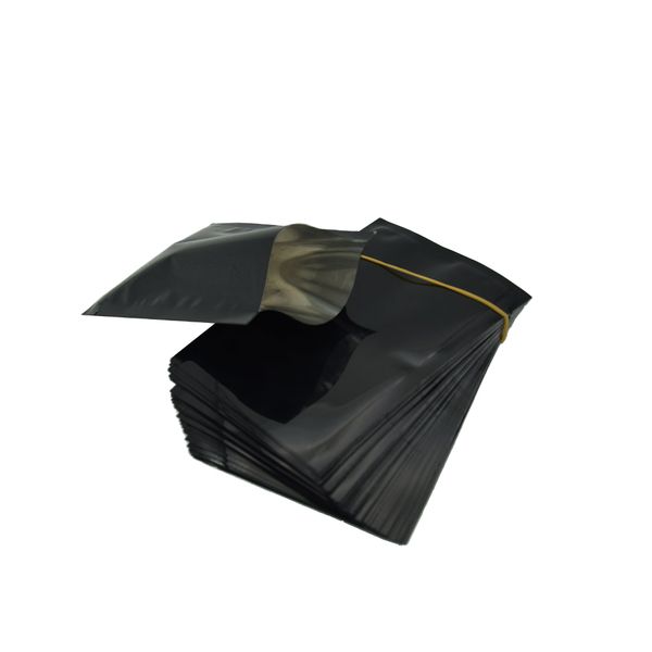 

8x12cm жара sealable майлар мешок с открытым верхом черная алюминиевая фольга сушеные пищевая упаковка мешок кофе сахар орех хранения сумки