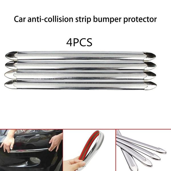 

4pcs car edge anti-collision strip bumper protector protective guard bar anti-rub scrape retail bumper crash styling mouldings