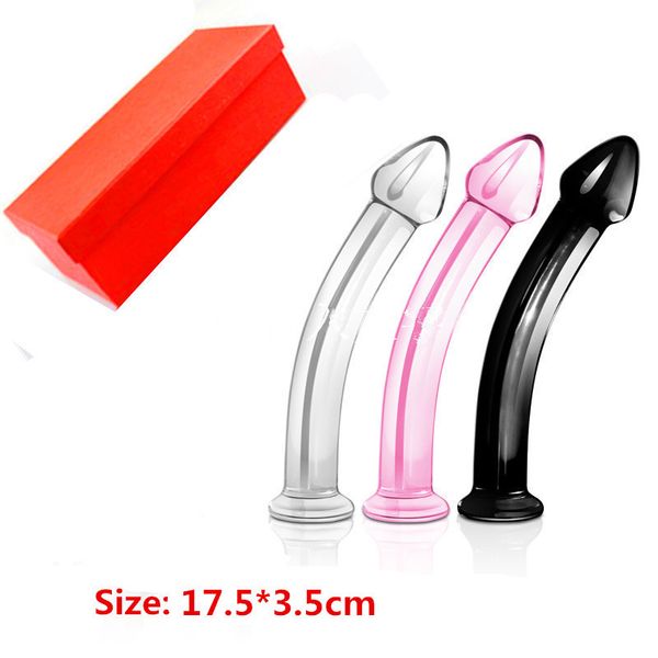 

y18110305 dildos,fake anal dildo,175*35mm exquisite smooth glass modeling penis,gay women toys for (pink/white/black)glass