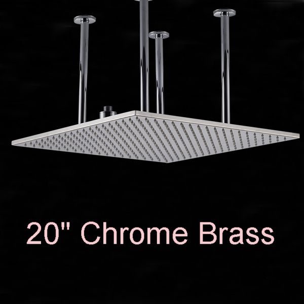 

wholesale and retail luxury ceiling mounted 20" (50cm) rain shower head over shower sprayer chrome finish w/ water supplier
