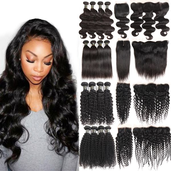 

Unproce ed brazilian virgin hair body wave water wave human hair bundle with clo ure lace frontal