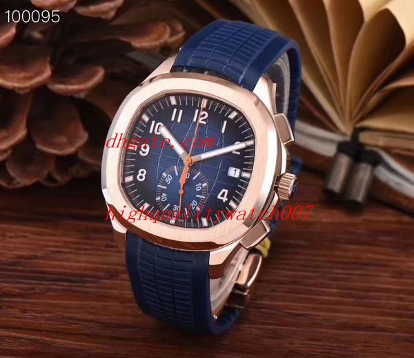 

5 цветов 2018 luxuryaquanaut 5968a-0015164r-001 18 к розовое золото vk кварцевый хронограф работает 316l резиновый ремешок полосы высокого к, Slivery;brown