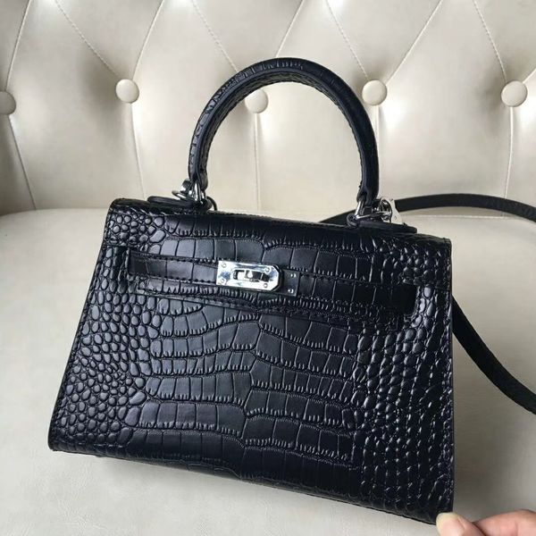 

Herrrrmes блестящие крокодила того кожа сумочка плечо Бродвей BIRKIN35CM тиснением herbags YF03