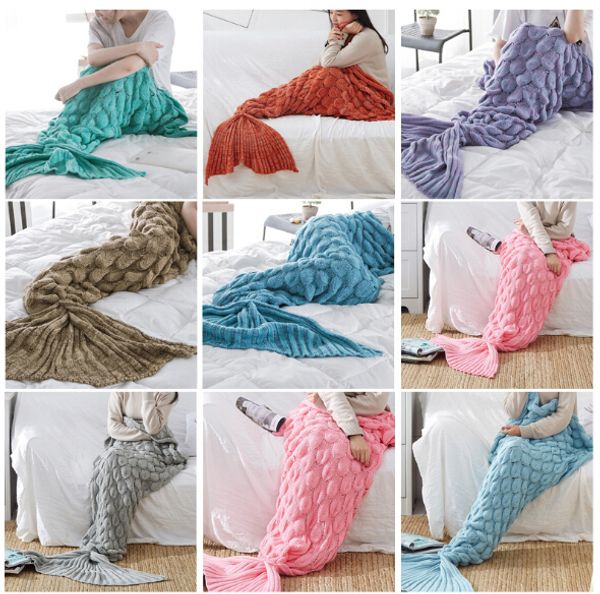 

mermaid tail blanket mermaid throw blanket for super soft all seasons sleeping knitted blankets multi colors
