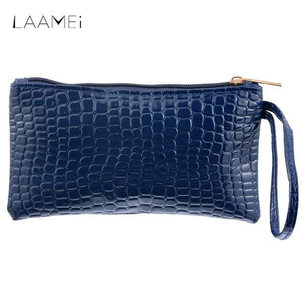 

laamei pu leather wallet women 2018 long dull polish fashion wallets female double zipper clutch coin purse ladies wristle, Red;black