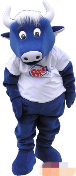 

custom newly designed blue cow mascot costume size ing, Red;yellow