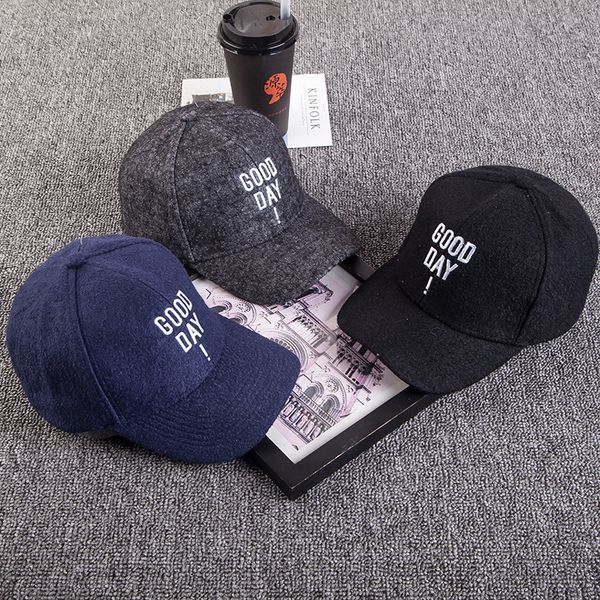 

korean version of the duck hat men's and women's autumn and winter woolen solid color baseball cap outdoor leisure curved hat, Blue;gray