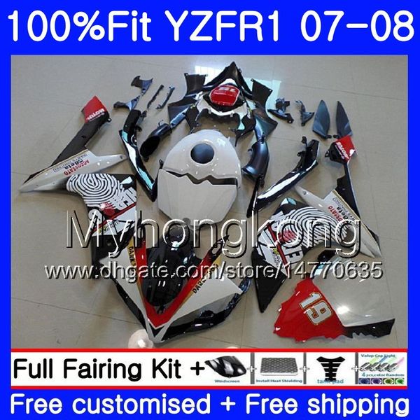 

injection body for yamaha yzf r 1 yzf 1000 yzfr1 07 08 227hm.10 yzf r1 07 08 yzf1000 yzf-1000 stock white red yzf-r1 2007 2008 fairing kit