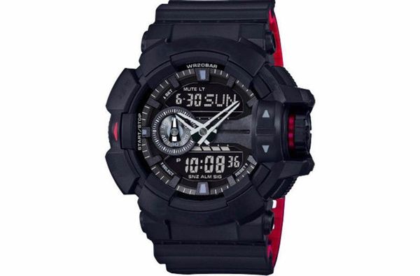 

2018 new sports wristwatch clock hours kol saati analog led dual display watches for men black gold outdoor clock timepieces, Slivery;brown