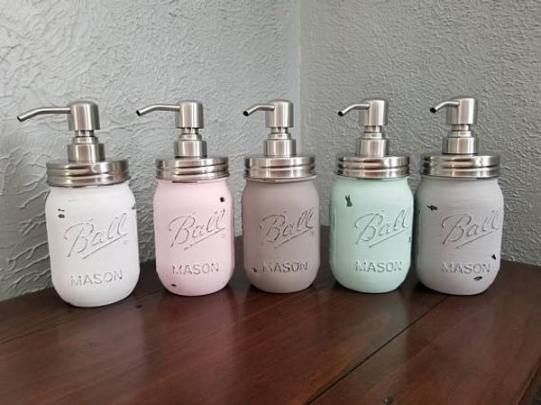 

Mason Jar Soap Pump Lotion Dispenser Kit by Premium Home Quality Satin Brushed Soap Pump Canning Style Lid HY-17B Jar not included