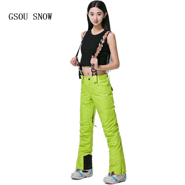 

gsou snow women ski pants professional snowboard pants -30 degree winter snow waterproof 10k breathable female skiing wear