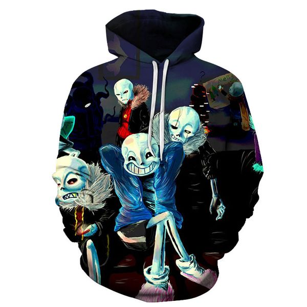 

fashion men/women jack skellington 3d funny printed crewneck sweatshirt fashion casual hoodies h336, Black
