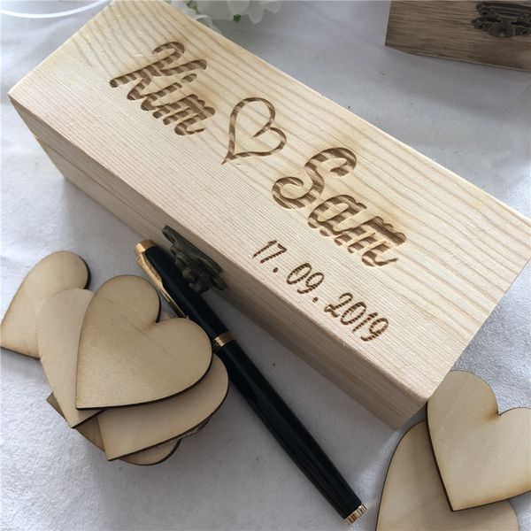 2019 Rustic Wedding Guestbook Personalized Wedding Box Guestbook