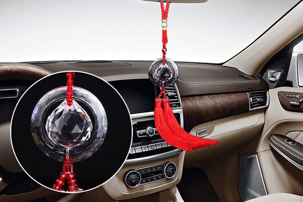 Car Pendant Chinese Style Crystal Gourd Auto Hanging Ornament Lucky Blessing Safe Automobile Interior Decoration Car Accessories Cool Car Stuff Cool