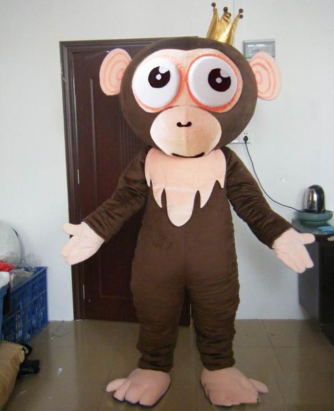 

2018 brown colour monkey mascot costume for to wear for sale, Red;yellow