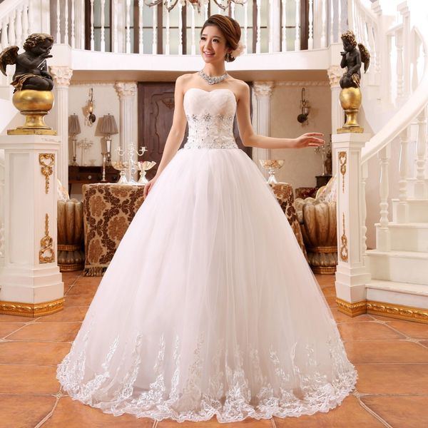 Hot Vendas 2018 New Primavera e Verão Estilo Noiva Vestido de Noiva Strap Lace Princesa casamento casamento romântico com bordado