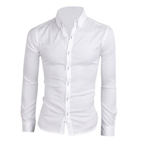 

2017 new new men shirt casual slim fit mens dress shirts white, White;black