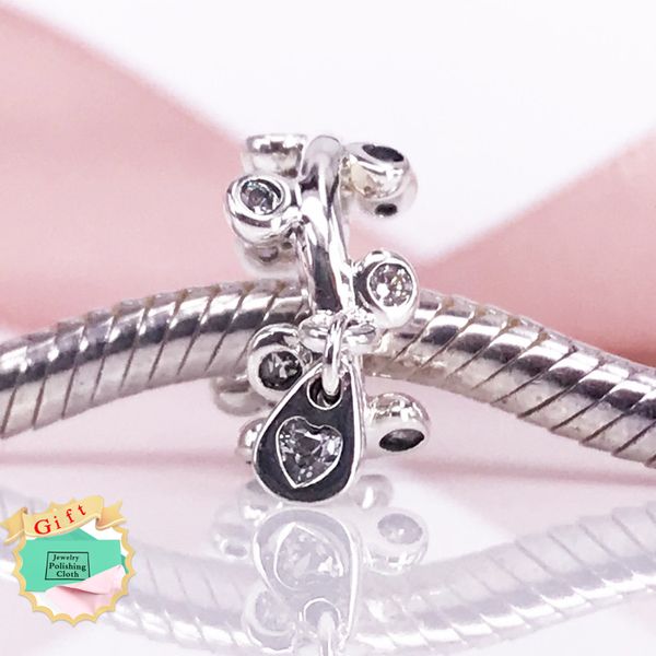 Люстры капельки Spacer Charm Aughtific 925 стерлингового серебра 925 четкие CZ Beads подходит для змеиных браслетов DIY изысканные украшения 797106CZ